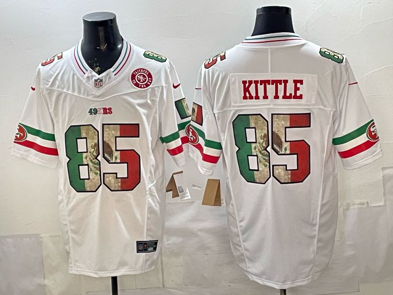 Men 2026 San Francisco 49ers #85 Kittle White three generations Nike Limited NFL Jersey style 008